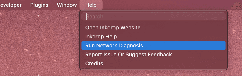 Network diagnosis menu