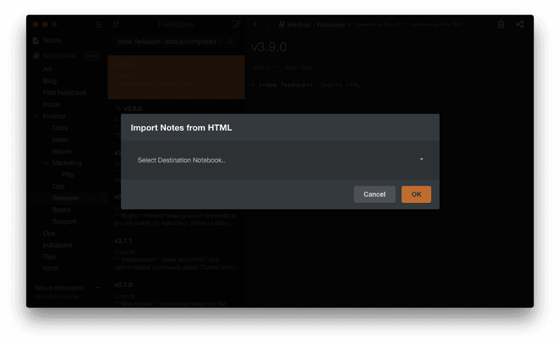 Import Notes from HTML